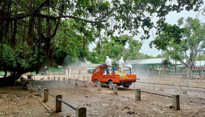 Penyemprotan PMK di pasar